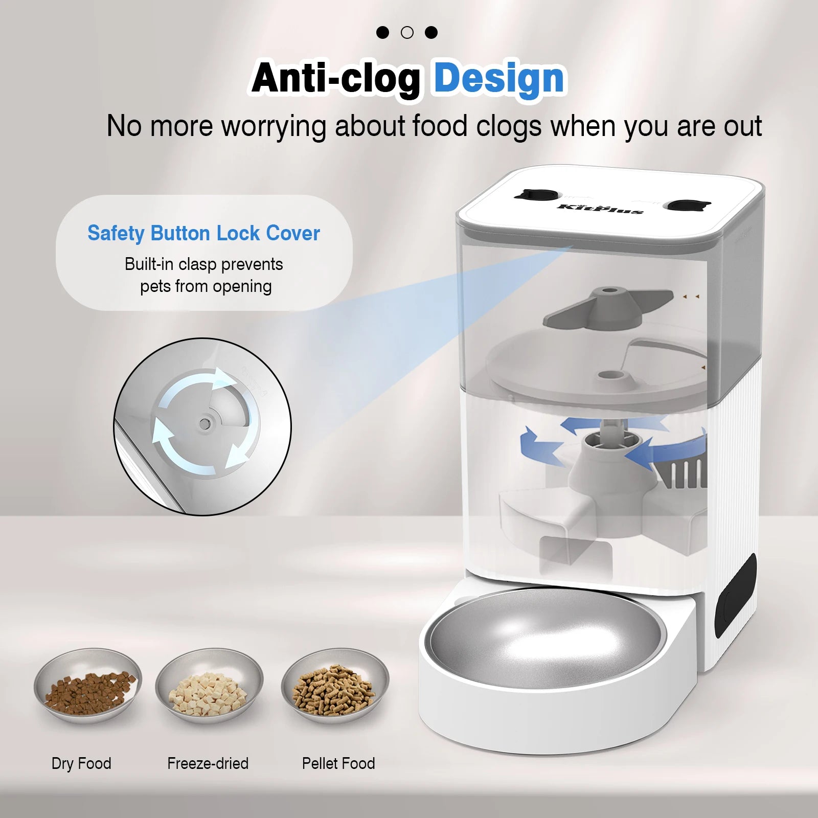 Automatic Cat Feeder, APP Control, Dog Feeder Automatic with Timer, Cat Food Dispenser, Locked Lid, Feeding＆Recordi