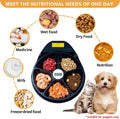 Automatic Cat Feeder Wet Food with Cooling, Semiconductor Refrigeration, with Timer, 5 Food Compartments for 330G Pet Food