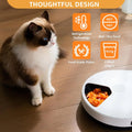 Automatic Cat Feeder Wet Food with Cooling, Semiconductor Refrigeration, with Timer, 5 Food Compartments for 330G Pet Food