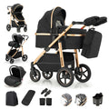 Baby Stroller 3 in 1 Portable Travel Baby Carriage Luxurious Fold Pram High Landscape Aluminum Frame Newborn Infant Stroller