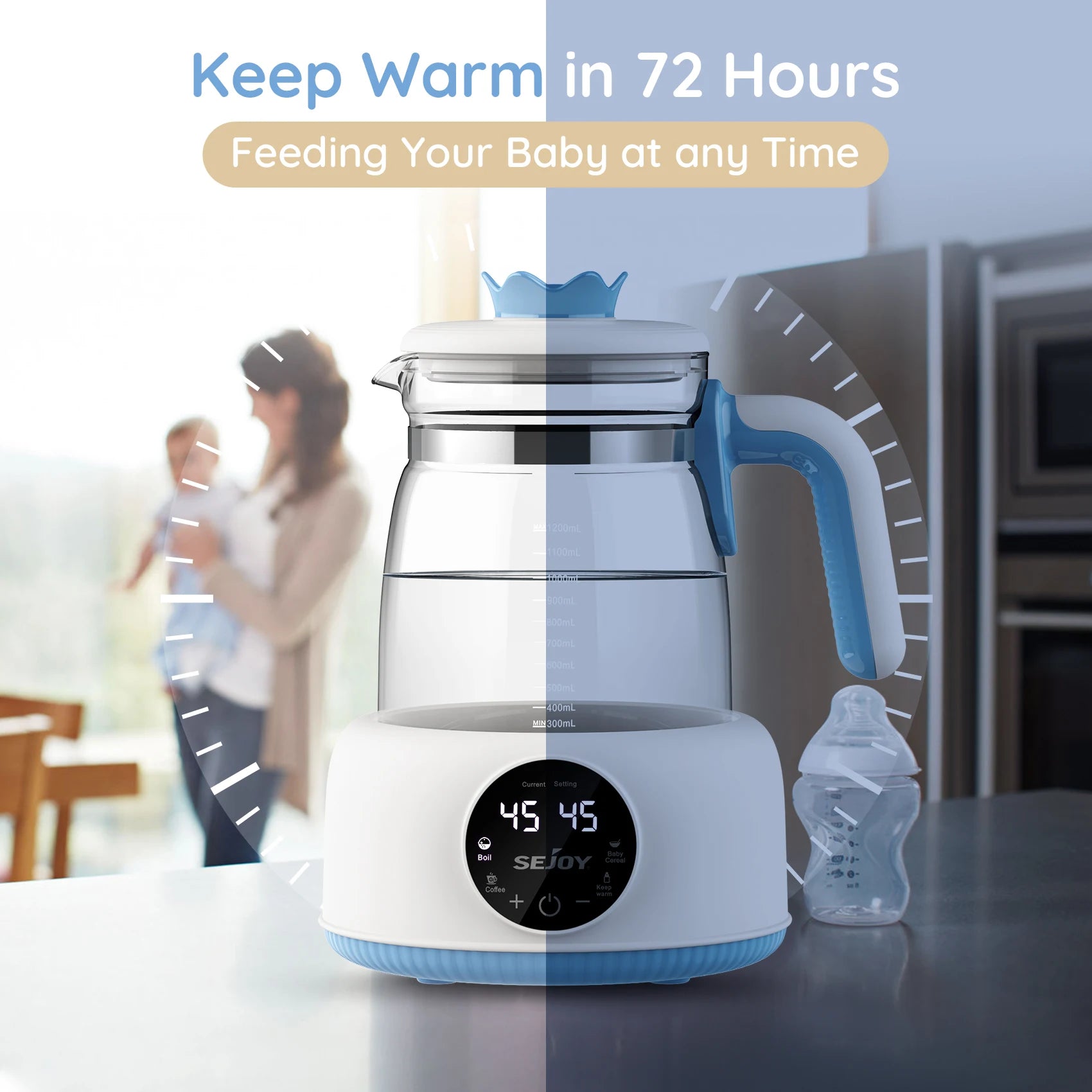Infant Thermostatic Milk Regulator 800W Electric Baby Formula Kettle Automatic Warmer Feeding Bottle 220V/110V 