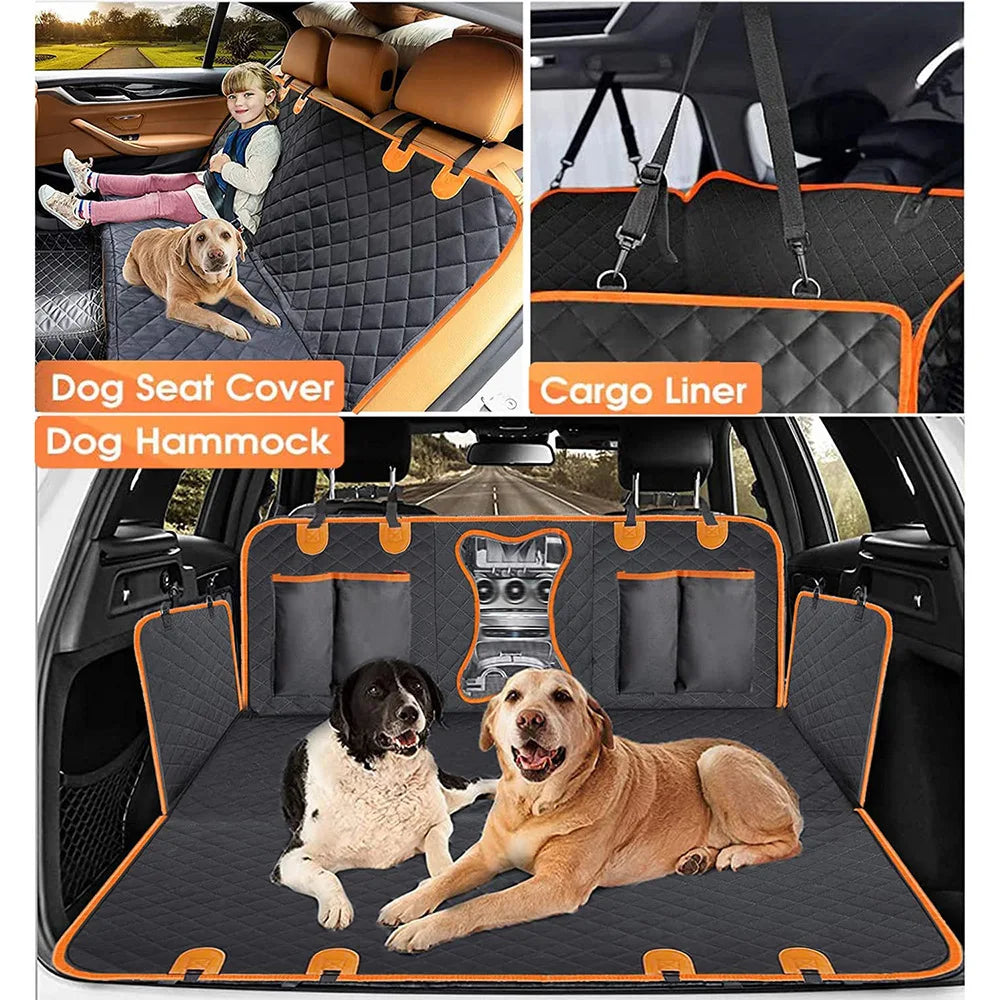 Universal Waterproof Pet Car Seat Cover，Dog Car Seat Cover for Back Seat with Mesh Window Double-Layer Thickening Anti-Dirty