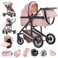 Baby Stroller 3 in 1 Portable Travel Baby Carriage Luxurious Fold Pram High Landscape Aluminum Frame Newborn Infant Stroller