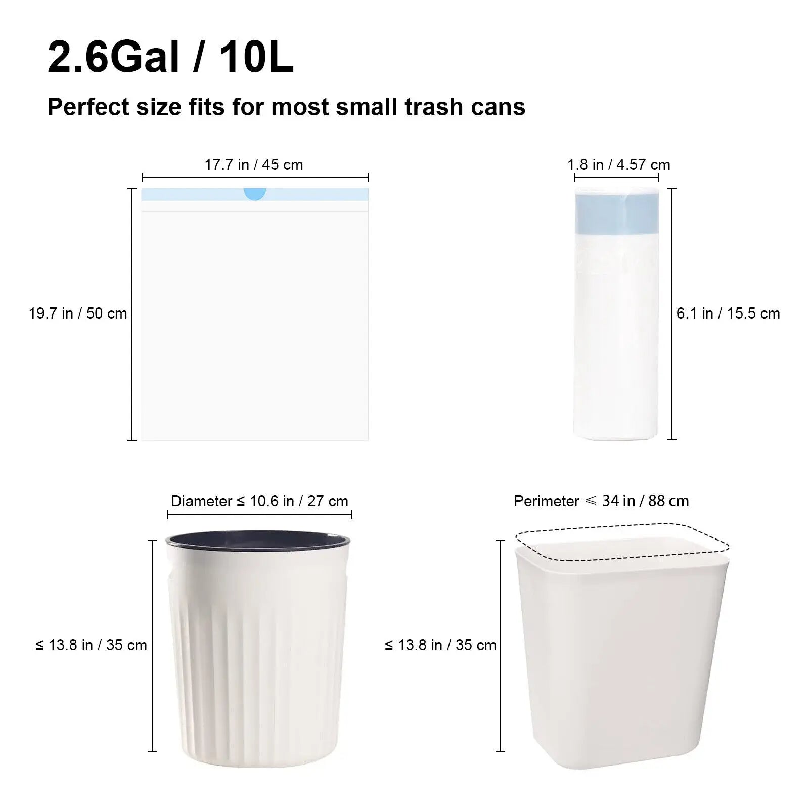4 Rolls 60 Count 17X19Inch DOEL Self-Cleaning Cat Litter Box Trash Bags Drawstring Design Waste Bags Cat Litter Box Liners