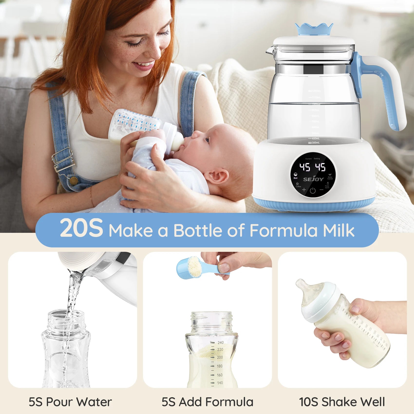 Infant Thermostatic Milk Regulator 800W Electric Baby Formula Kettle Automatic Warmer Feeding Bottle 220V/110V 