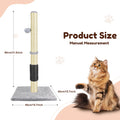 Cat Scratching Post for Indoor Cats, Vertical Safe Cat Climbing Frame Tree with Dangling Toy, 80 Cm, Grey