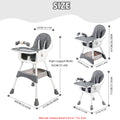 Baby High Chair, Portable Baby Dining Chairs Eat & Play Convertible High Chair with Double-Layer Dinner Plate and Toy Rack