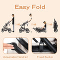 Baby Stroller 3 in 1 Portable Travel Baby Carriage Luxurious Fold Pram High Landscape Aluminum Frame Newborn Infant Stroller