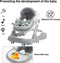 2 in 1 Baby Walker, Toddler Baby Push Walker with Removable Feeding Tray and Music Tray(Without Battery), Foldable Walker